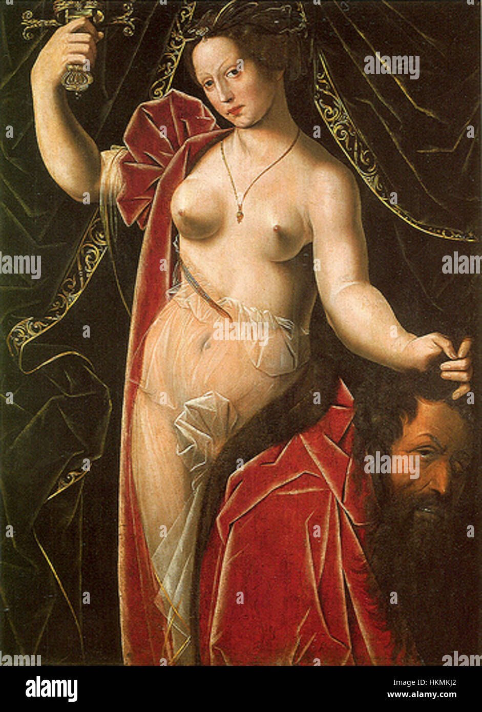 Judith avec la tête d'Holoferne, d'Ambrosius Benson Banque D'Images