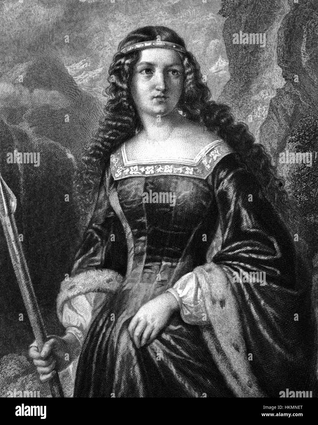 Berta von Bruneck est un personnage de la pièce de Friedrich Schiller « Wilhelm Tell ». Cette peinture la représente en costume historique, capturant l'essence du drame et de l'époque. L’œuvre est un bel exemple d’art inspiré par la littérature, mettant l’accent sur des thèmes historiques et culturels. L'image est dépeinte à travers la peinture à l'huile et met en valeur un mélange de styles narratifs et historiques. Banque D'Images