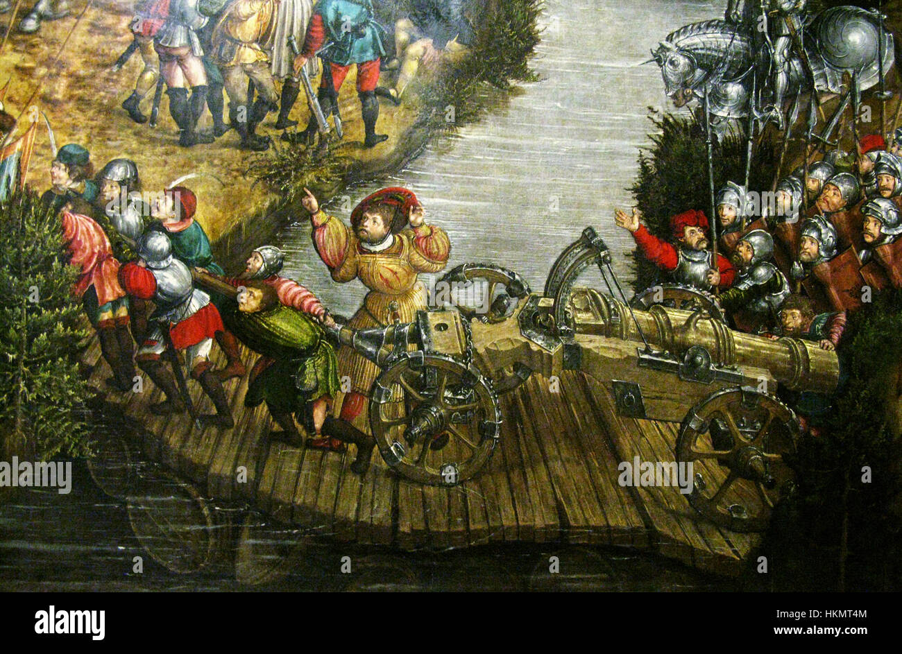 Cette peinture de Krell représente la bataille d'Orsha, un conflit important au début du XVIe siècle entre le Grand-Duché de Lituanie et le Royaume de Pologne. L'œuvre met en évidence l'intensité de la bataille, avec des soldats et des chevaux engagés dans le combat, mettant en évidence la nature chaotique de la guerre pendant cette période. Banque D'Images