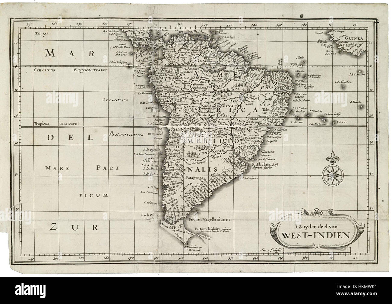 Cette carte de l’Amérique du Sud, labellisée AMH-7922-KB, présente le tracé géographique du continent. La carte est un outil essentiel pour comprendre les frontières physiques et politiques des pays sud-américains. Banque D'Images