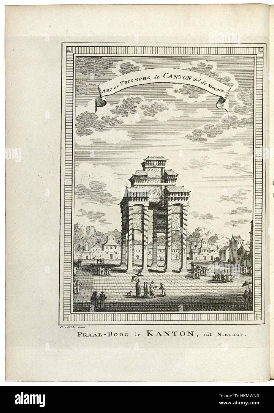 Cette peinture capture le grand arc de triomphe à Canton, soulignant sa beauté architecturale et son importance culturelle. L’œuvre met l’accent sur la conception détaillée et la signification symbolique de cette structure historique, qui fait partie intégrante du patrimoine cantonais. Banque D'Images