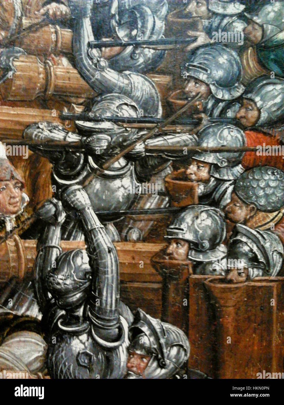 La bataille d'Orsha, représentée dans cette œuvre de Krell, met en évidence un conflit clé entre le Grand-Duché de Lituanie et le Royaume de Pologne. Ce détail saisit l'intensité de la bataille et son importance dans l'histoire de l'Europe de l'est. Banque D'Images