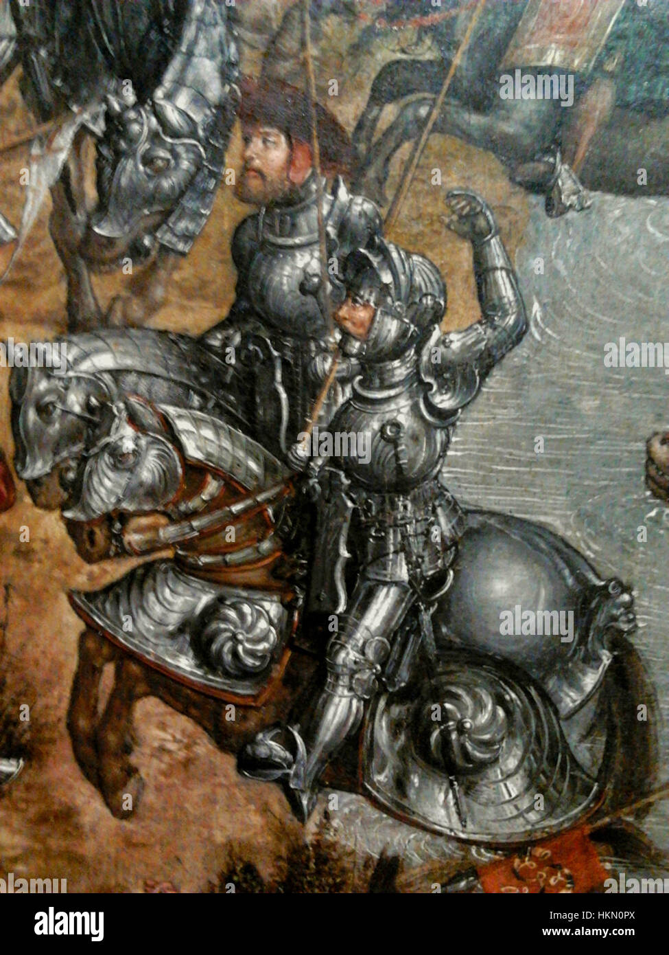 Cette peinture détaillée de Krell représente la bataille d'Orsha, un engagement militaire important entre le Grand-Duché de Lituanie et le Royaume de Pologne. L'œuvre capture l'intensité de la bataille, mettant en évidence les stratégies militaires et la valeur des combattants. Banque D'Images