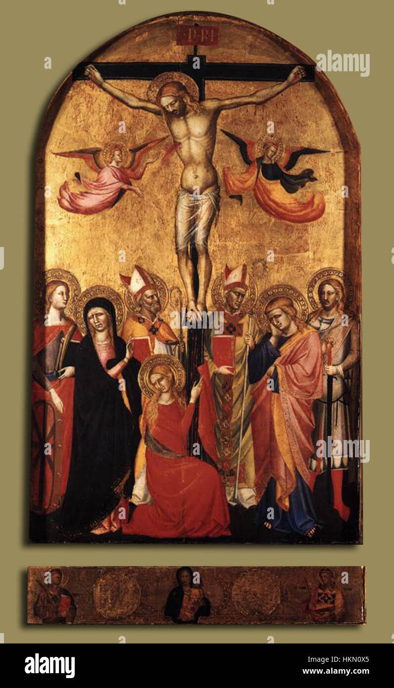 14e siècle peintres inconnus - Crucifixion avec la Vierge et les Saints - WGA23913 Banque D'Images