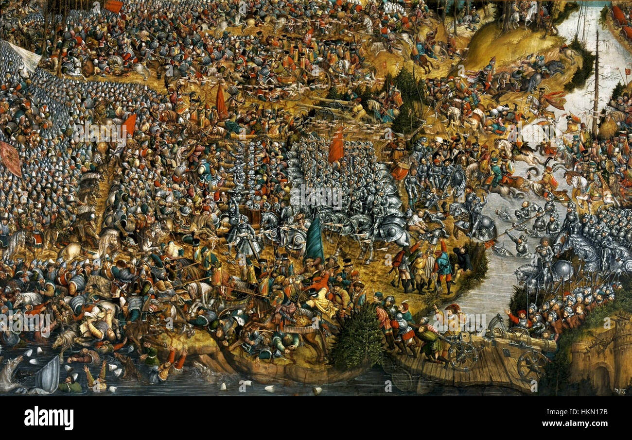 Le tableau « bataille d'Orsha » de Krell représente la bataille historique entre les forces polono-lituaniennes et l'armée russe en 1514. Il capture l'intensité du conflit avec des détails dramatiques. Banque D'Images
