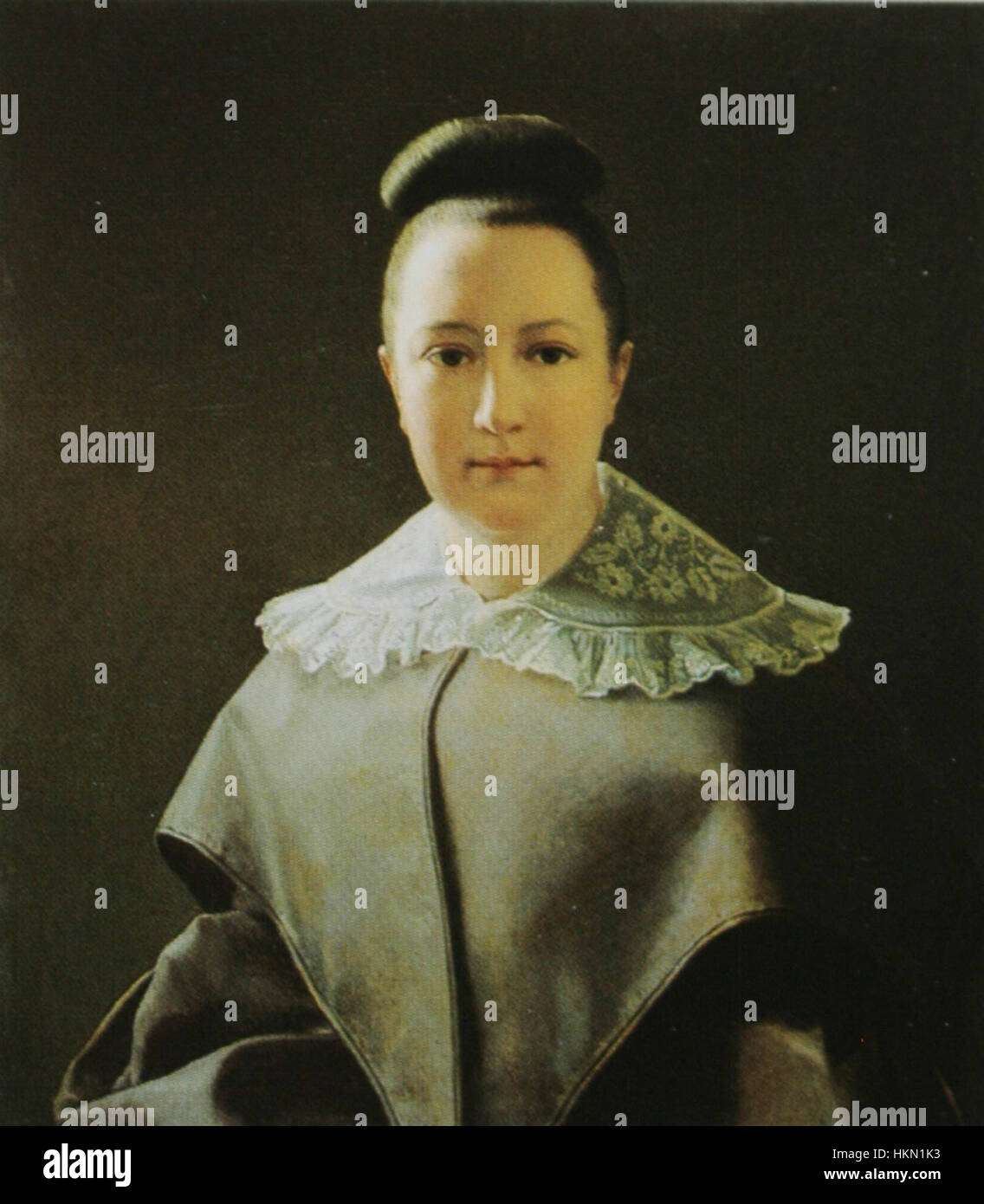 Cette peinture, 'AnnaDubelt' de Tyranov, présente une représentation détaillée et vibrante d'un sujet féminin, mêlant des éléments modernes et traditionnels dans son exécution. Le style de l’artiste offre une perspective personnelle sur le sujet. Banque D'Images