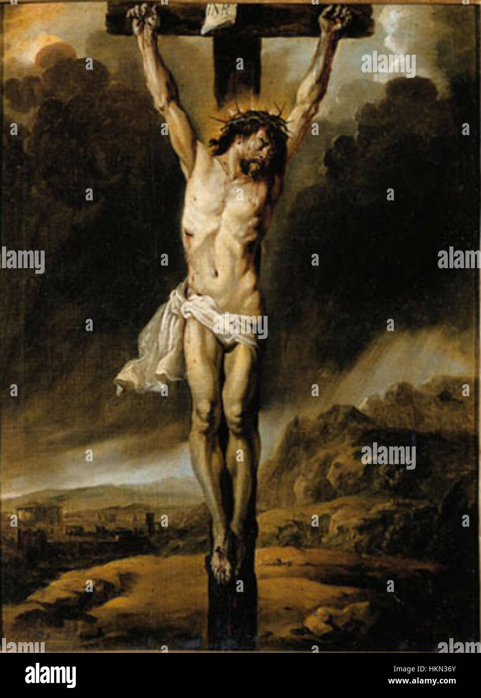 Anton Goubau - La Crucifixion Banque D'Images