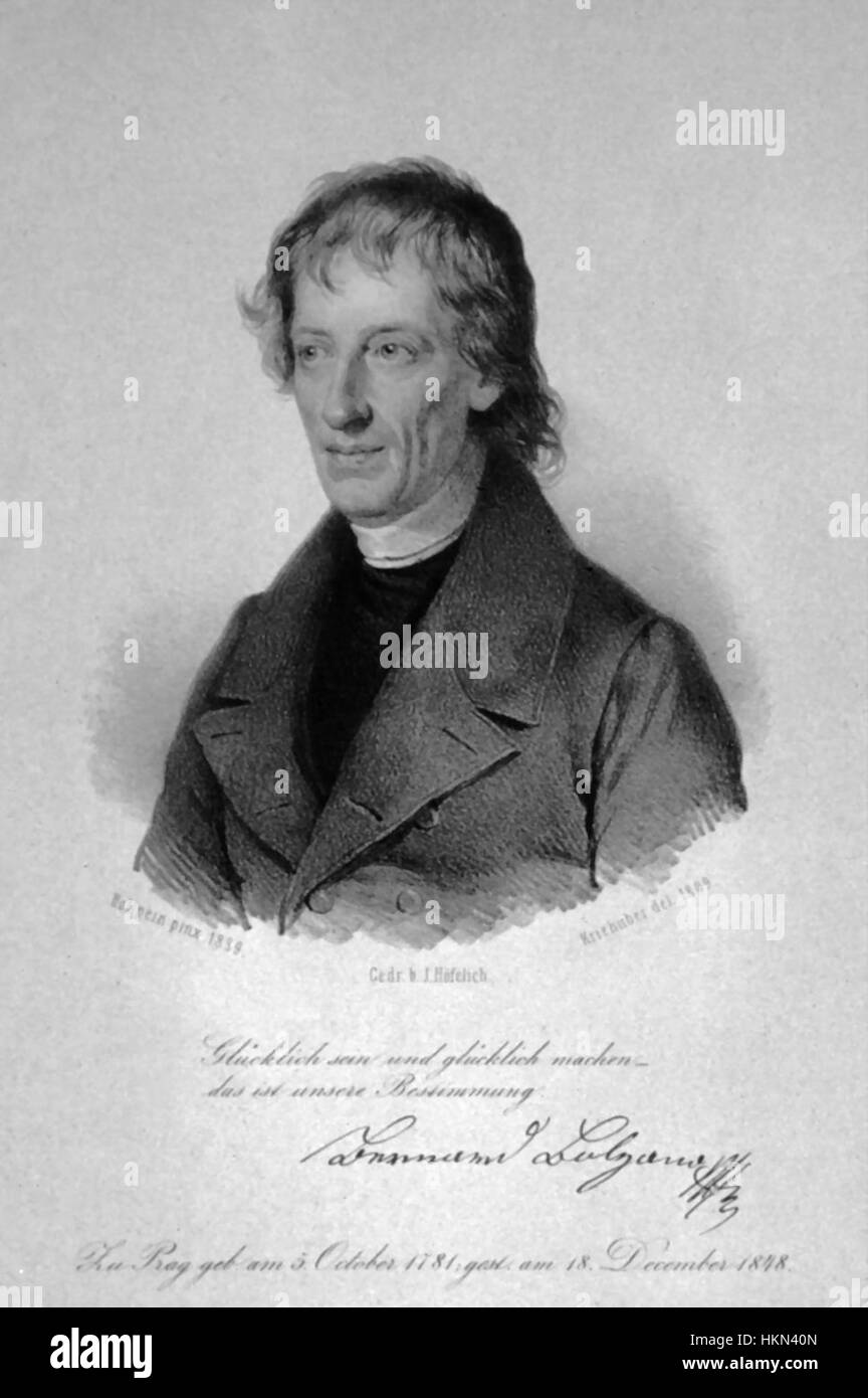 Le portrait de Bernard Bolzano Kriehuber met en valeur le philosophe et mathématicien autrichien, capturant son essence intellectuelle à travers une représentation détaillée et réaliste. L'œuvre a été créée au XIXe siècle et est remarquable pour sa précision historique. Banque D'Images