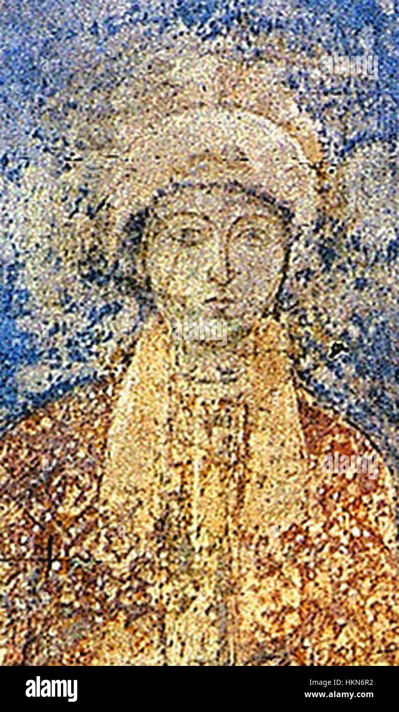 Cette peinture représente Anastasia de Kiev dans le cadre d'un portrait de groupe princier, capturant l'importance historique et royale de la princesse du XIe siècle dans un contexte historique. Banque D'Images