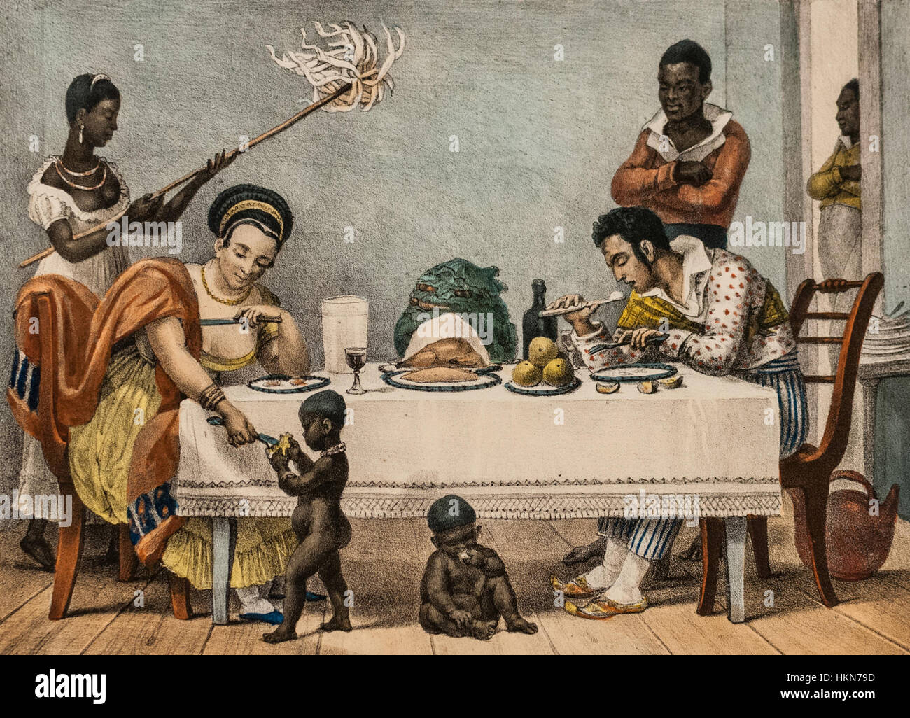 Une famille brésilienne à Rio de Janeiro par Jean-Baptiste Debret 1839 Banque D'Images