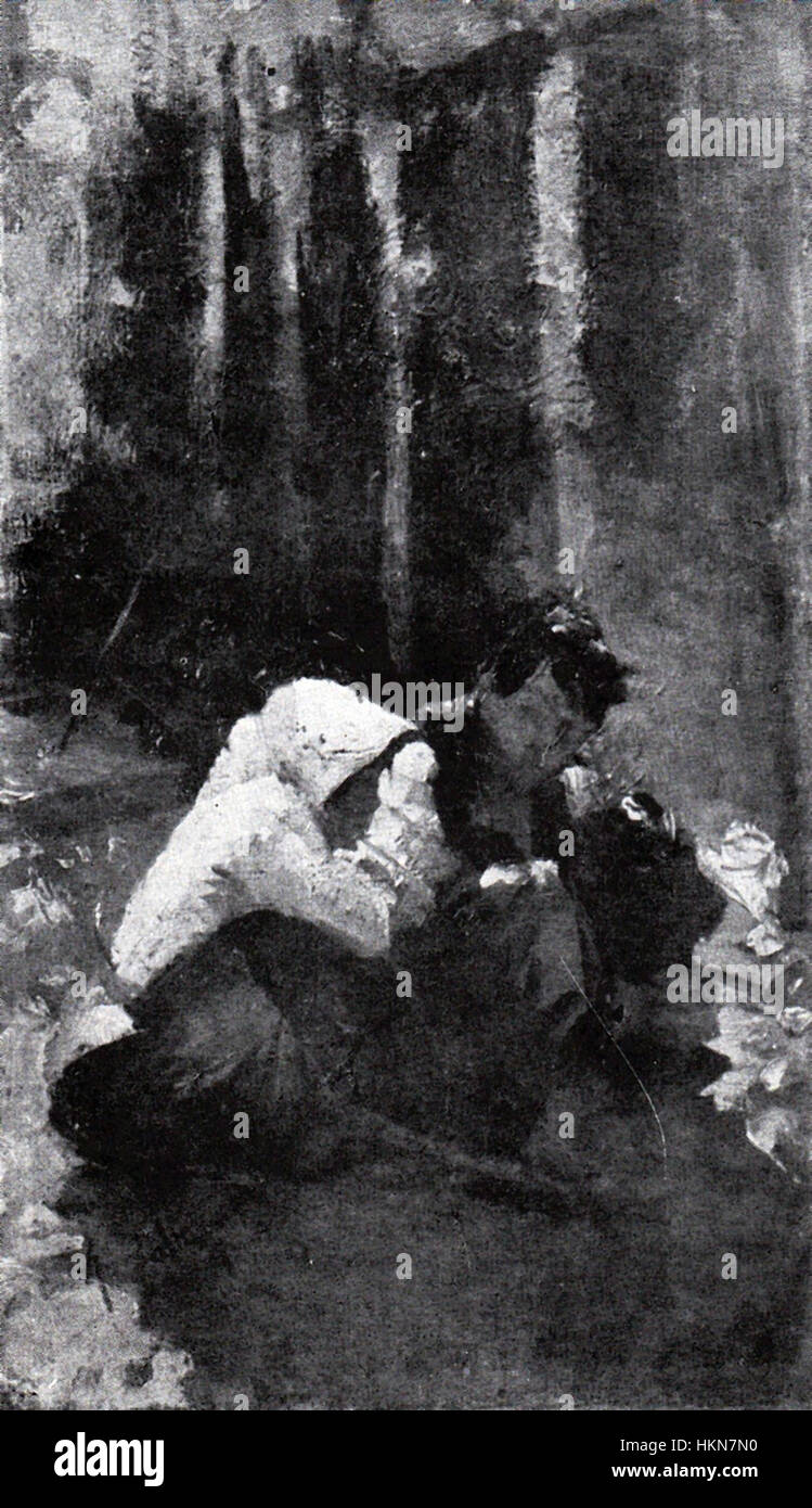 Une peinture historique d'Apcar Baltazar, intitulée « Cersetorii », reflète l'approche unique de l'artiste à l'art historique et les détails fins dans la représentation des figures. Banque D'Images