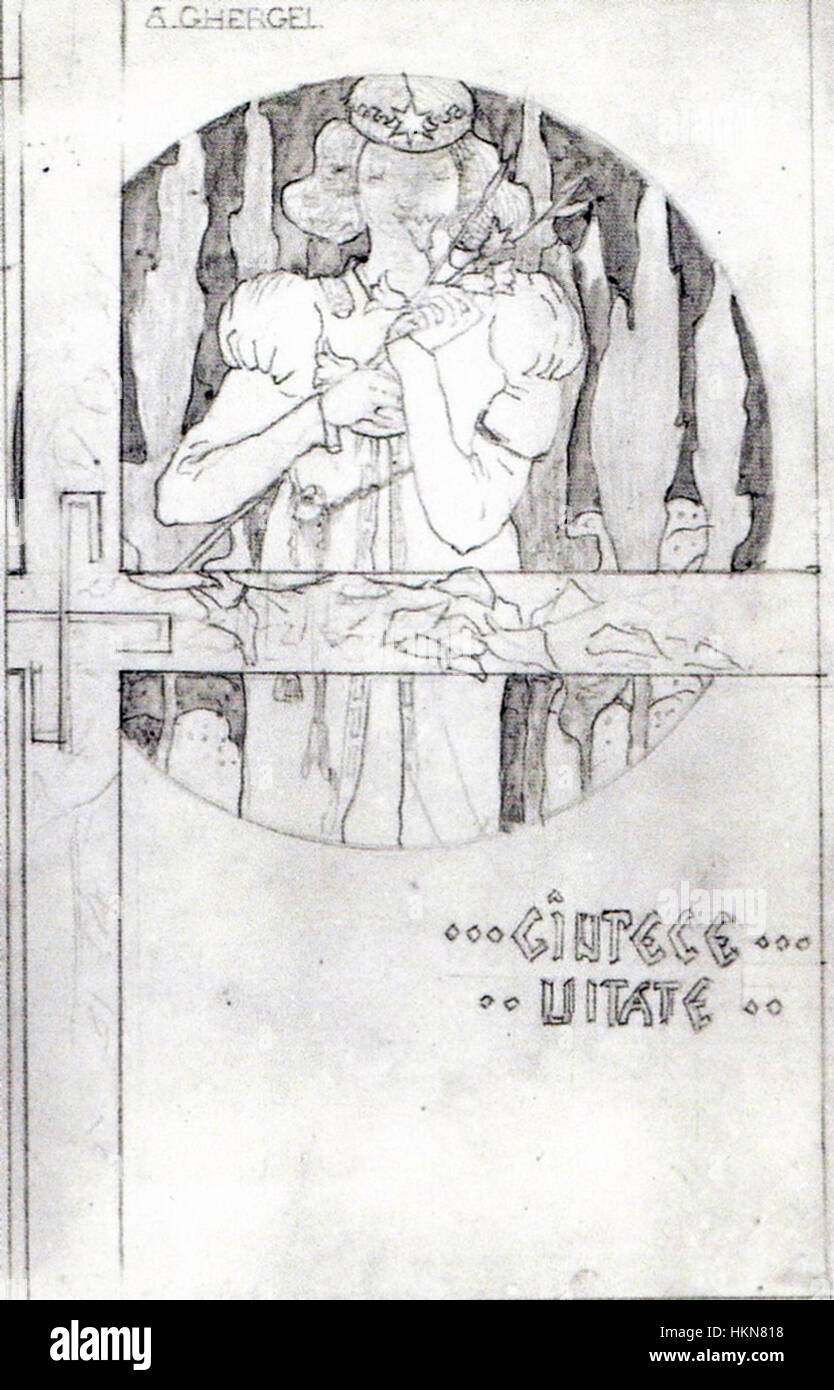 Cette couverture design par Apcar Baltazar est pour *Cantece uitate* par A. Gherghel. L'œuvre graphique capture l'essence des chansons oubliées, avec des lignes audacieuses et des éléments visuels frappants, reflétant les thèmes culturels de la musique à l'intérieur. Le design met l'accent sur l'union de l'art et de la musique à travers sa composition unique. Banque D'Images