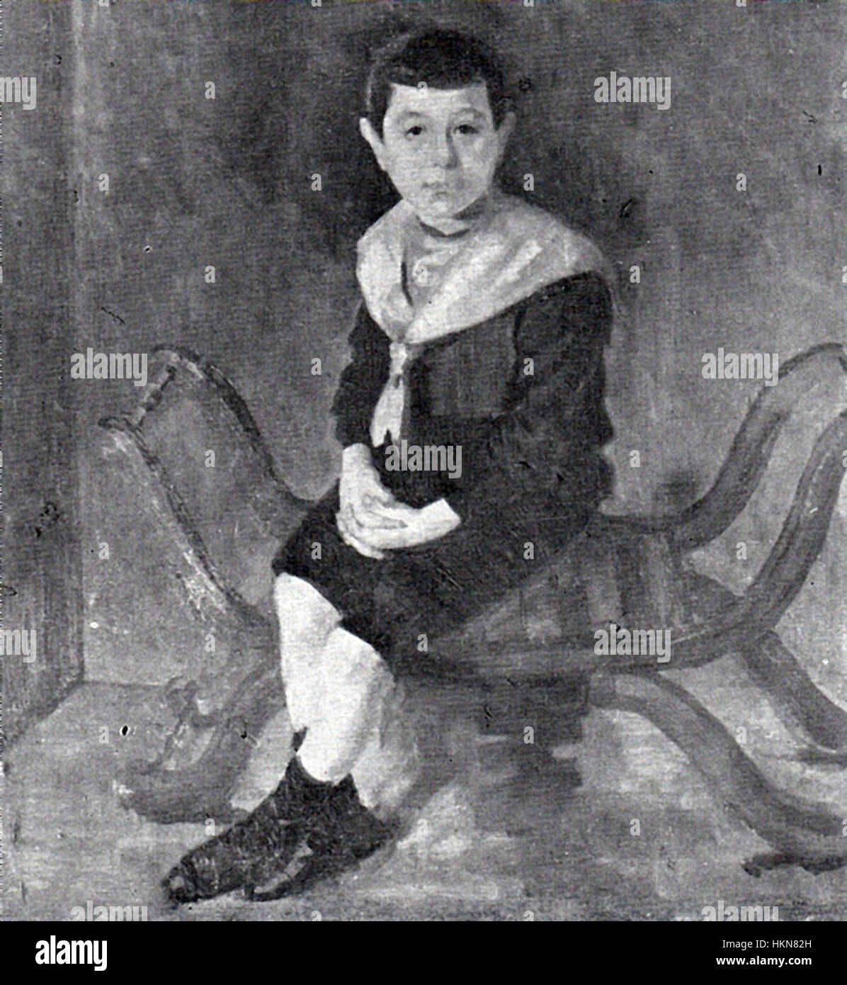 Ce portrait d'Apcar Baltazar, intitulé 'Portretul fiului lui Nanu Muscel', est une œuvre d'art roumaine historique mettant en valeur le style traditionnel du portrait au XVIIIe siècle. Banque D'Images