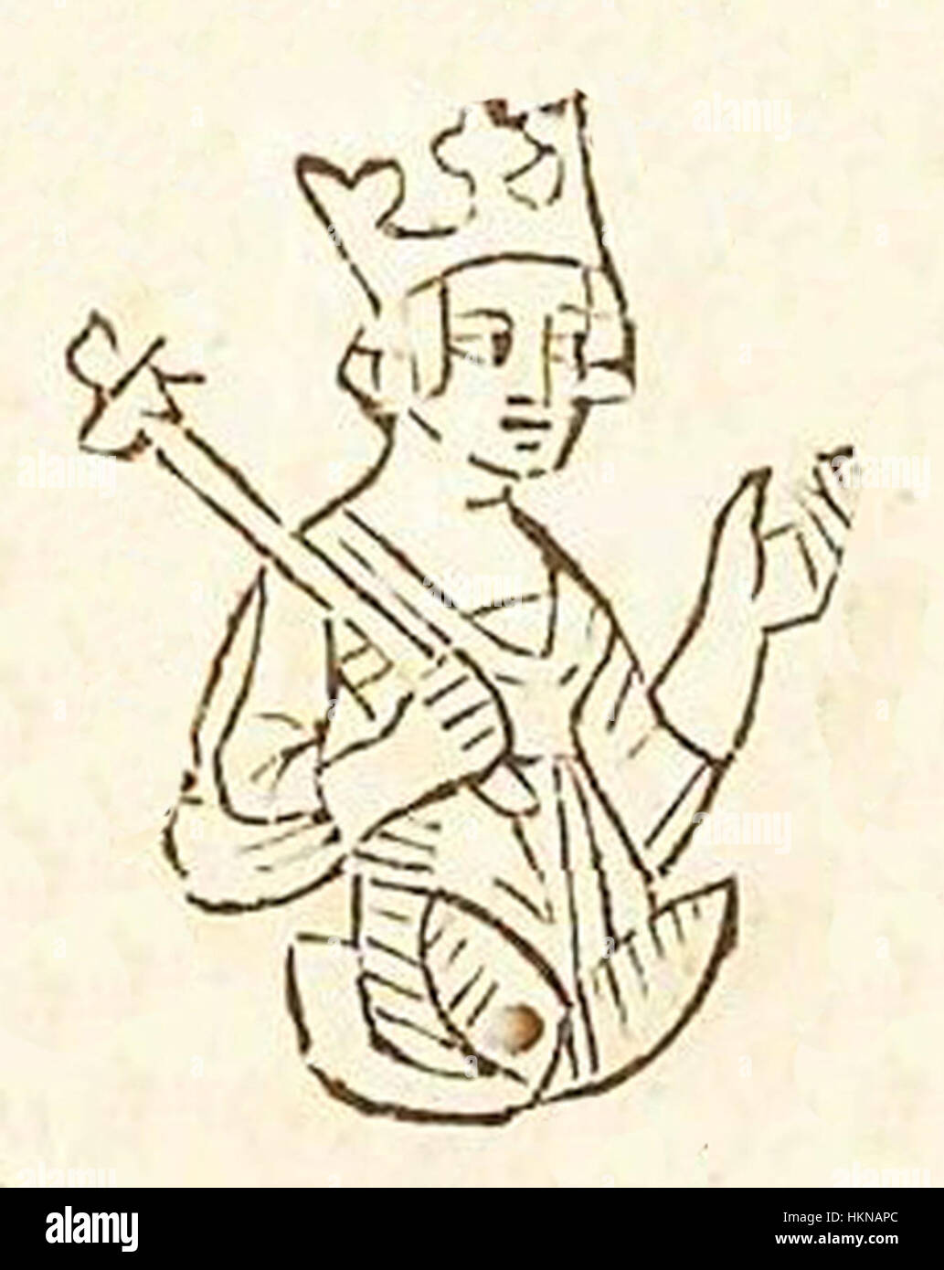 Cette œuvre d'art intitulée 'Anezka' est un portrait reflétant l'identité personnelle et le contexte culturel du sujet. La pièce se concentre sur l'expression émotionnelle à travers la couleur et la forme, typique de son époque. Banque D'Images