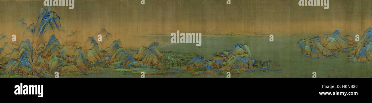 1c Wang Ximeng. Mille Li de rivières et de montagnes. (51,3cm x1191,5)1113. (Section) musée du palais, Pékin Banque D'Images