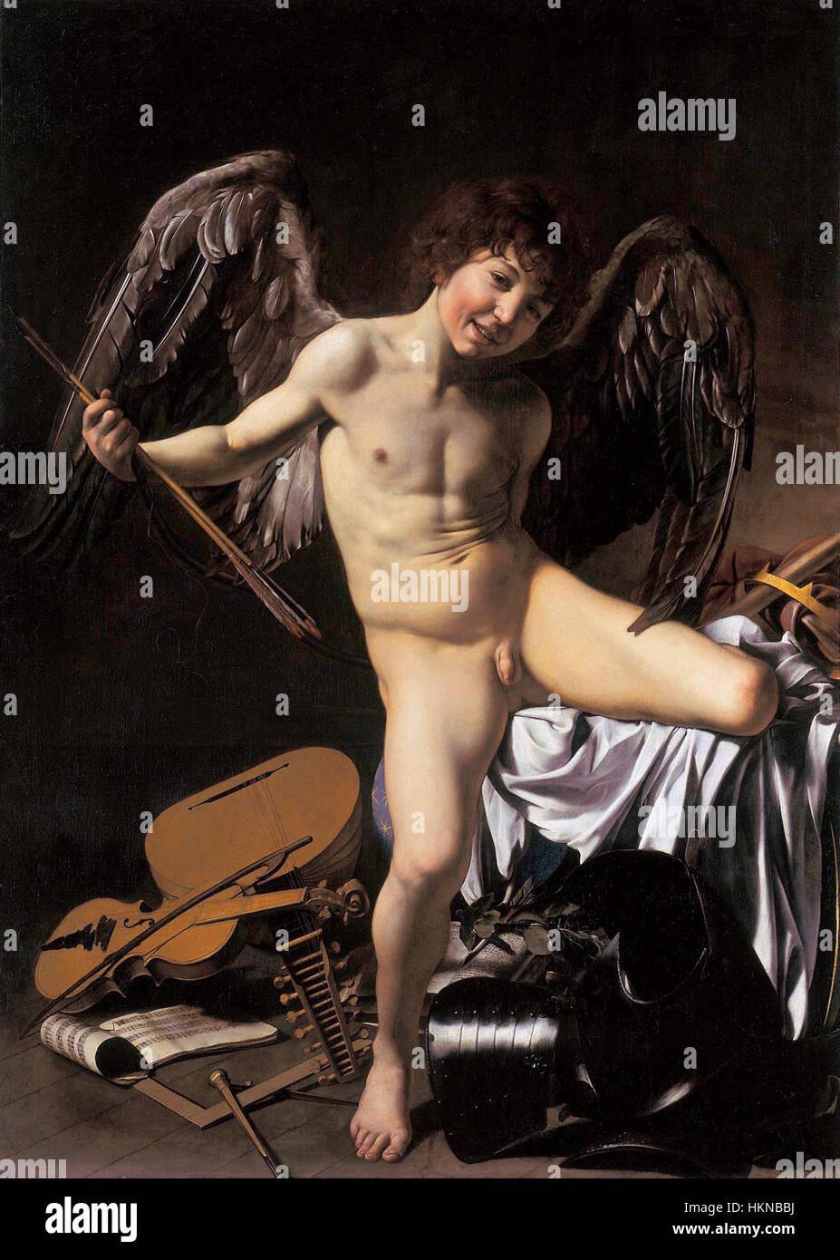 *Amor Vincet Omnia* est une peinture classique symbolisant la victoire de l’amour sur tous les obstacles. L'expression, signifiant « L'amour conquiert tout », est un thème commun dans l'art occidental, souvent représenté dans des contextes allégoriques ou mythologiques, reflétant le pouvoir durable de l'amour tout au long de l'histoire. Banque D'Images