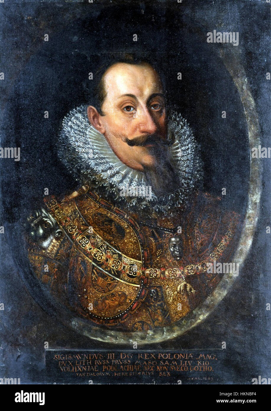 Cette peinture de Sigismond III représente le roi polonais dans un portrait officiel. Connu pour son règne sur la Pologne, la Suède et la Lituanie, les portraits de Sigismond III symbolisaient souvent l’union entre ces Nations et les complexités de son règne. Banque D'Images