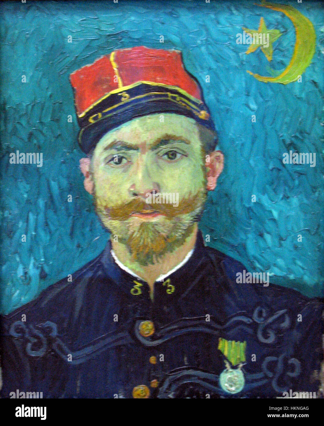 Cette peinture de 1888 de Vincent van Gogh, intitulée *de minnaar anagoria*, illustre son utilisation expressive de la couleur et de la technique du coup de pinceau. C’est une pièce clé dans son exploration des thèmes post-impressionnistes. Banque D'Images