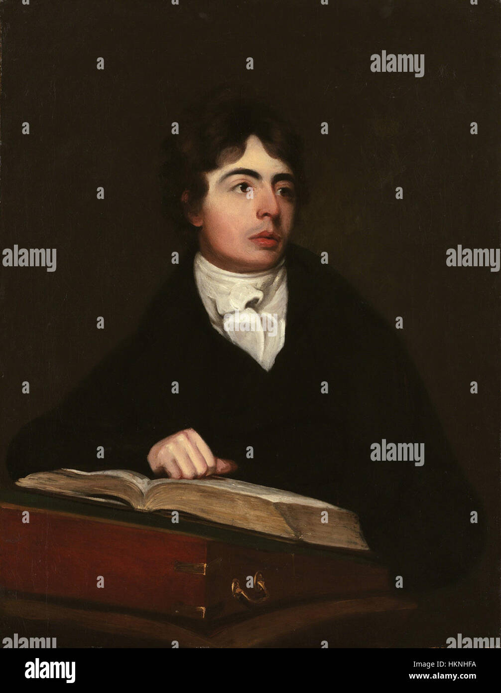 Portrait de Robert Southey, poète et écrivain anglais du XIXe siècle. Cette image capture la nature intellectuelle et littéraire du personnage de Southey, soulignant sa contribution à la littérature anglaise. Banque D'Images
