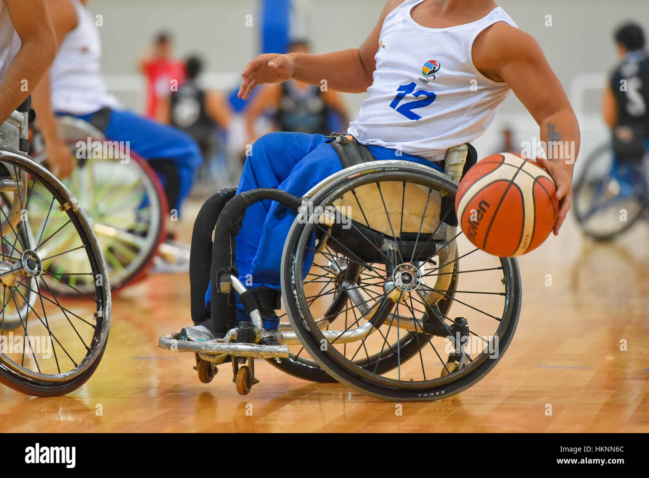 Buenos Aires, Argentine. 27 Jan, 2017. Brésil vs Argentine match de basketball en fauteuil roulant au cours des Amériques 2017 du championnat. Banque D'Images