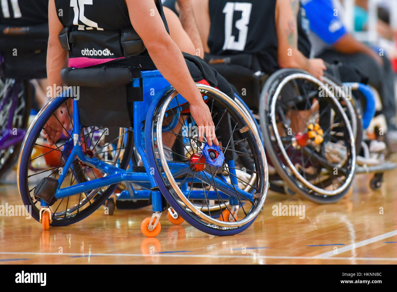 Buenos Aires, Argentine. 27 Jan, 2017. Brésil vs Argentine match de basketball en fauteuil roulant au cours des Amériques 2017 du championnat. Banque D'Images