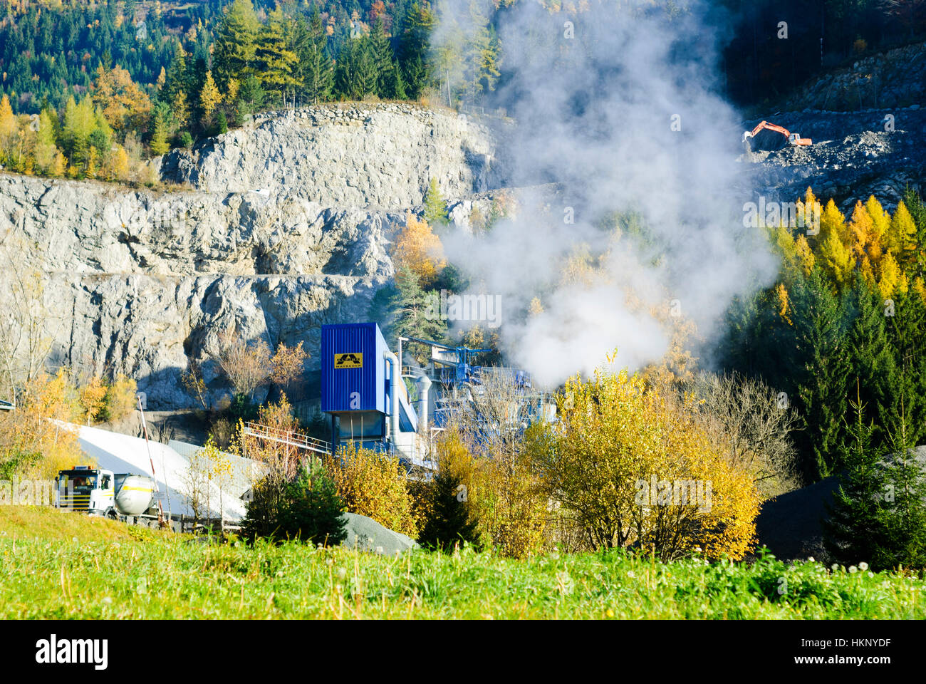 Nikolsdorf : quarry of Alpine Bau AG Drautal, Tyrol, le Tyrol, Vorarlberg, Tyrol, Autriche Banque D'Images