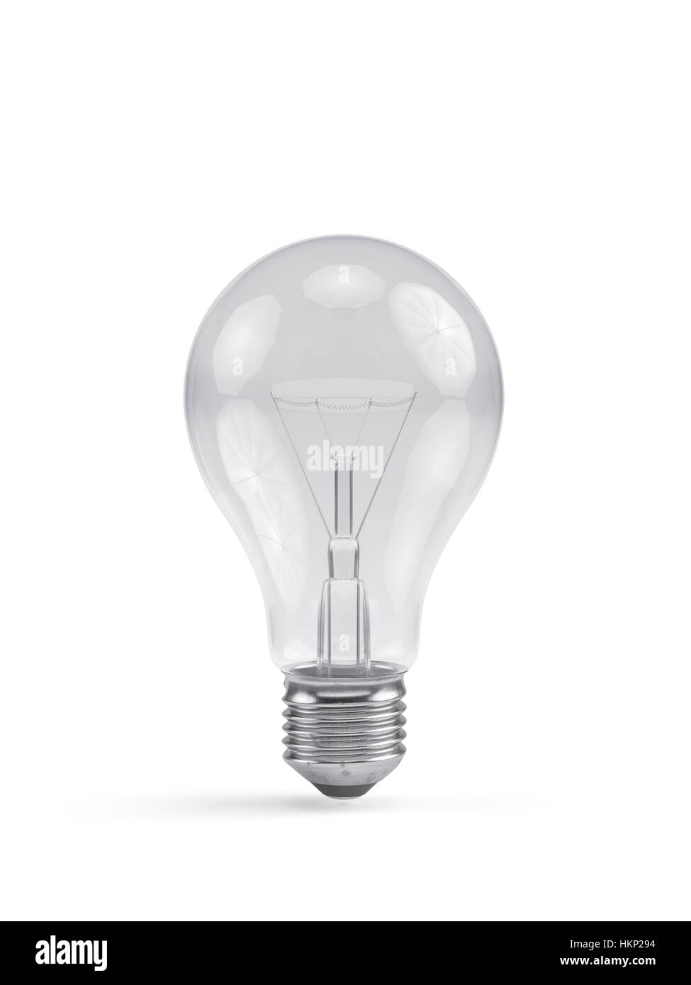 Classique ampoule isolé sur fond blanc. Le rendu 3d illustration Banque D'Images