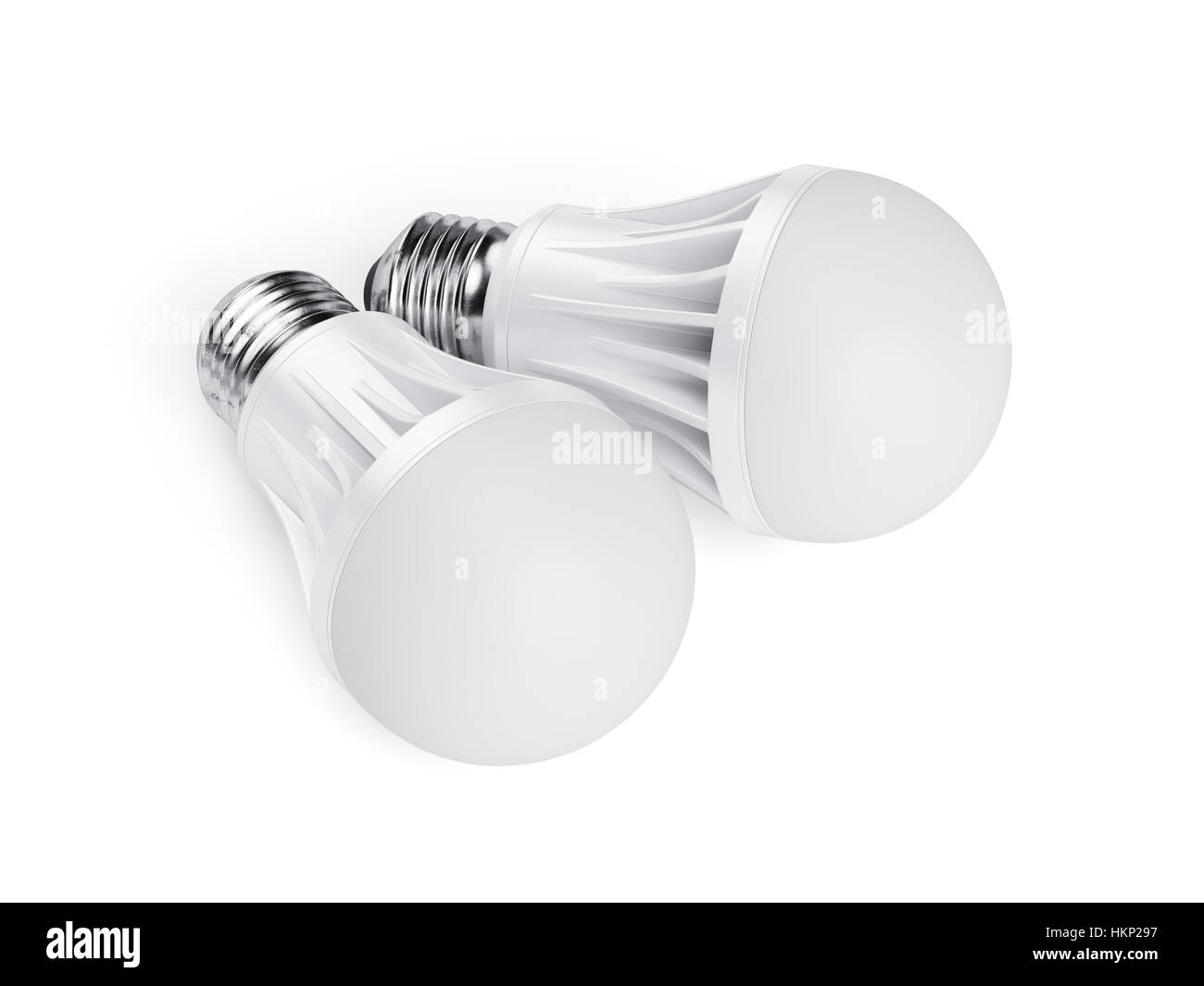 Ampoules LED isolé sur fond blanc. Le rendu 3D Banque D'Images