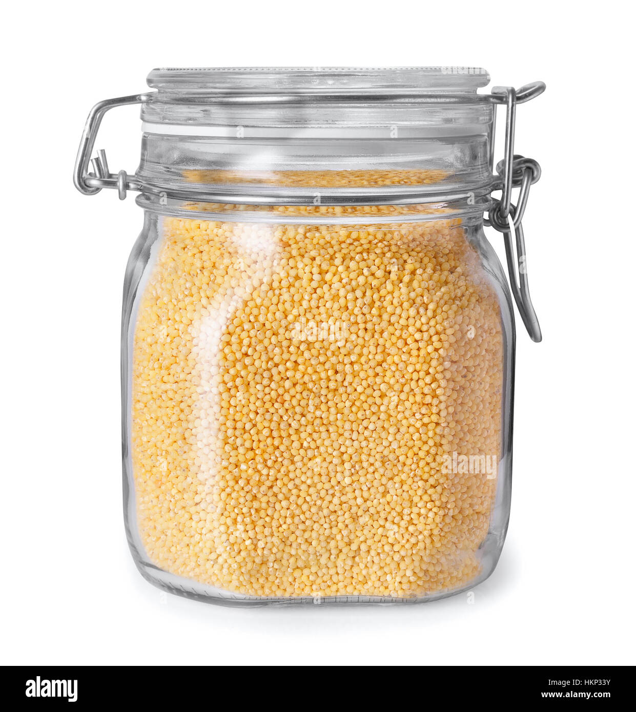 Millet dans un bocal de verre isoler Banque D'Images