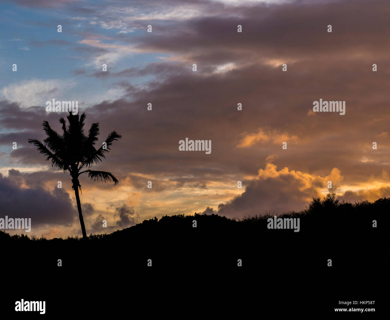 Le coucher du soleil, la baie de came, l'Est de Tortola, Îles Vierges britanniques. Banque D'Images