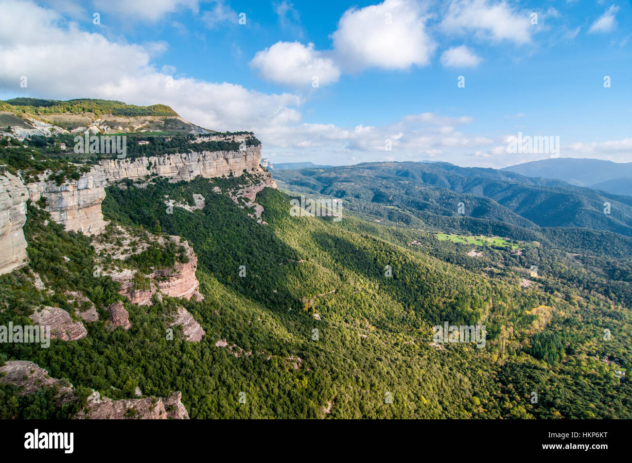 Vue depuis Tavertet, Tavertet, Gérone, Catalogne Banque D'Images