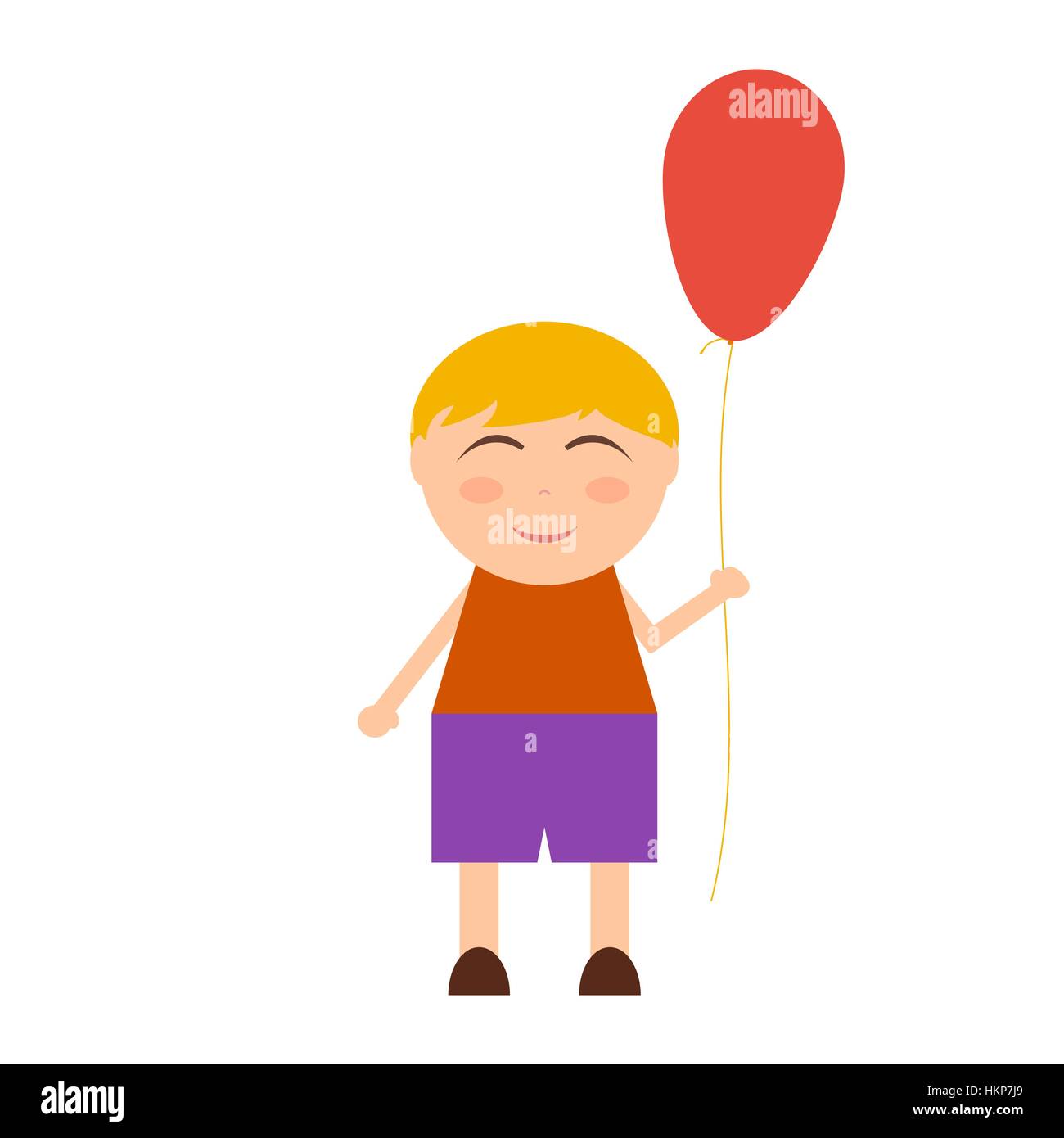 Joyeux garçon drôle avec balloon Illustration de Vecteur