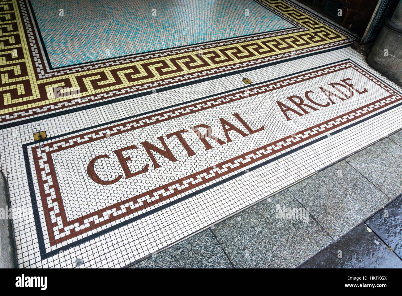 L'entrée de Central Arcade, Newcastle. L'arcade a été construit en 1906 et conçu par la firme de Newcastle Oswald et fils. Banque D'Images