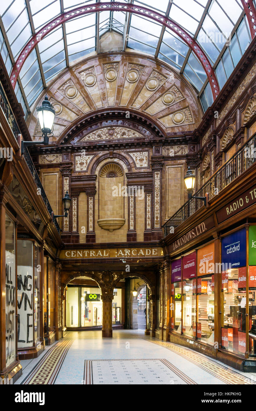 L'Arcade centrale, Newcastle a été construit en 1906 et conçu par la firme de Newcastle Oswald et fils. Banque D'Images