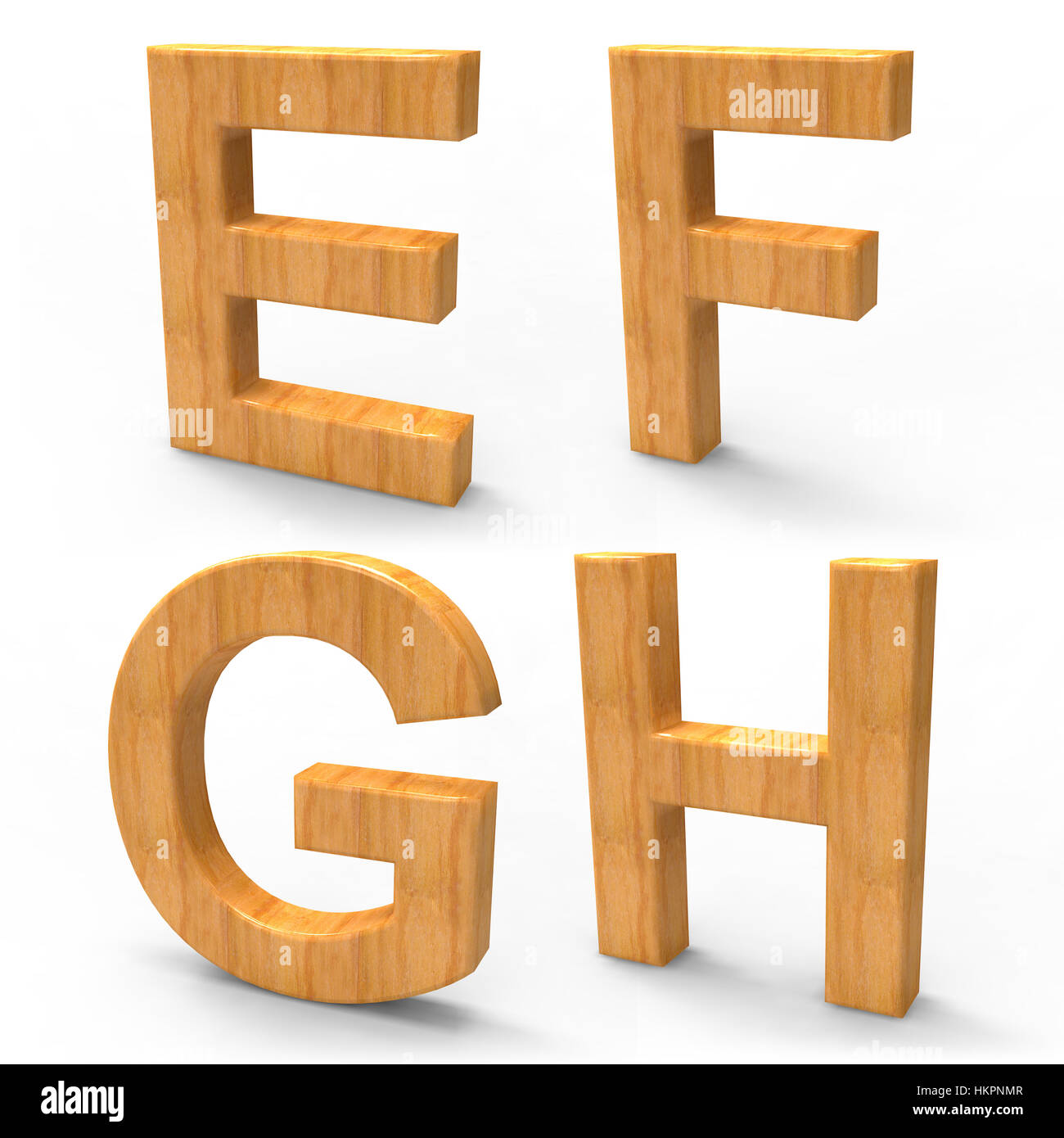 Lettres alphabet en bois 3d Banque D'Images