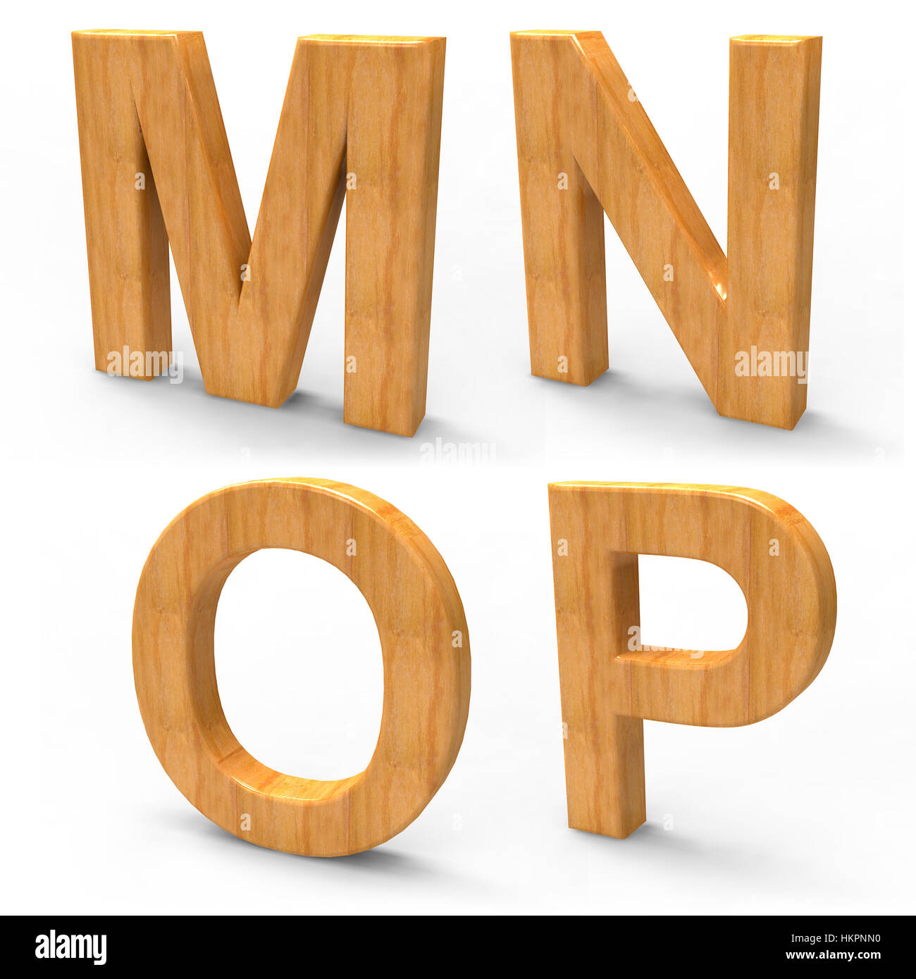 Lettres alphabet en bois 3d Banque D'Images