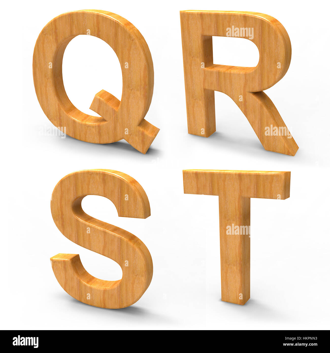 Lettres alphabet en bois 3d Banque D'Images