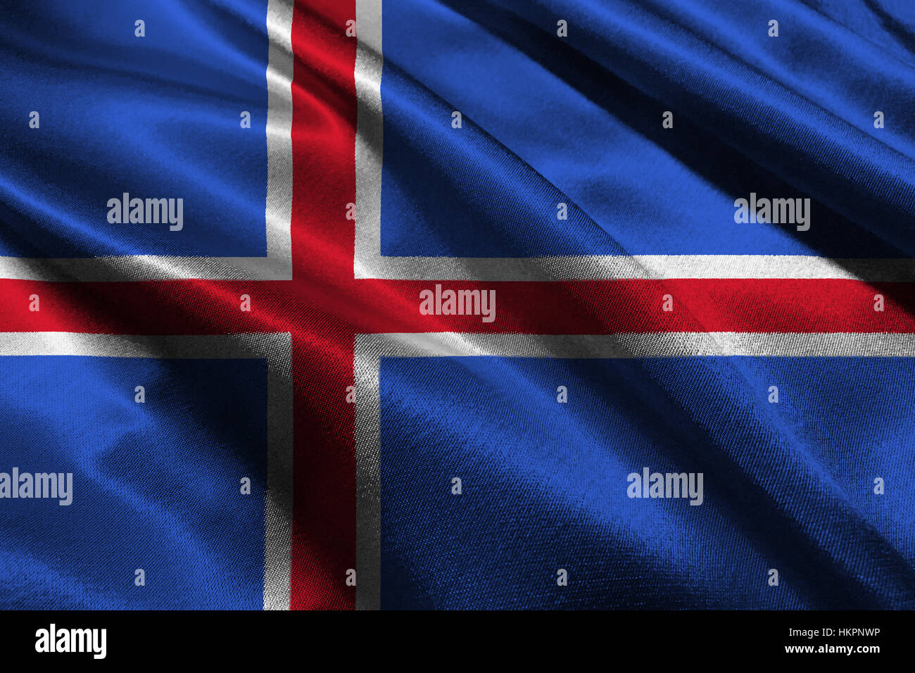 :Islande drapeau flag 3D illustration symbole. Banque D'Images