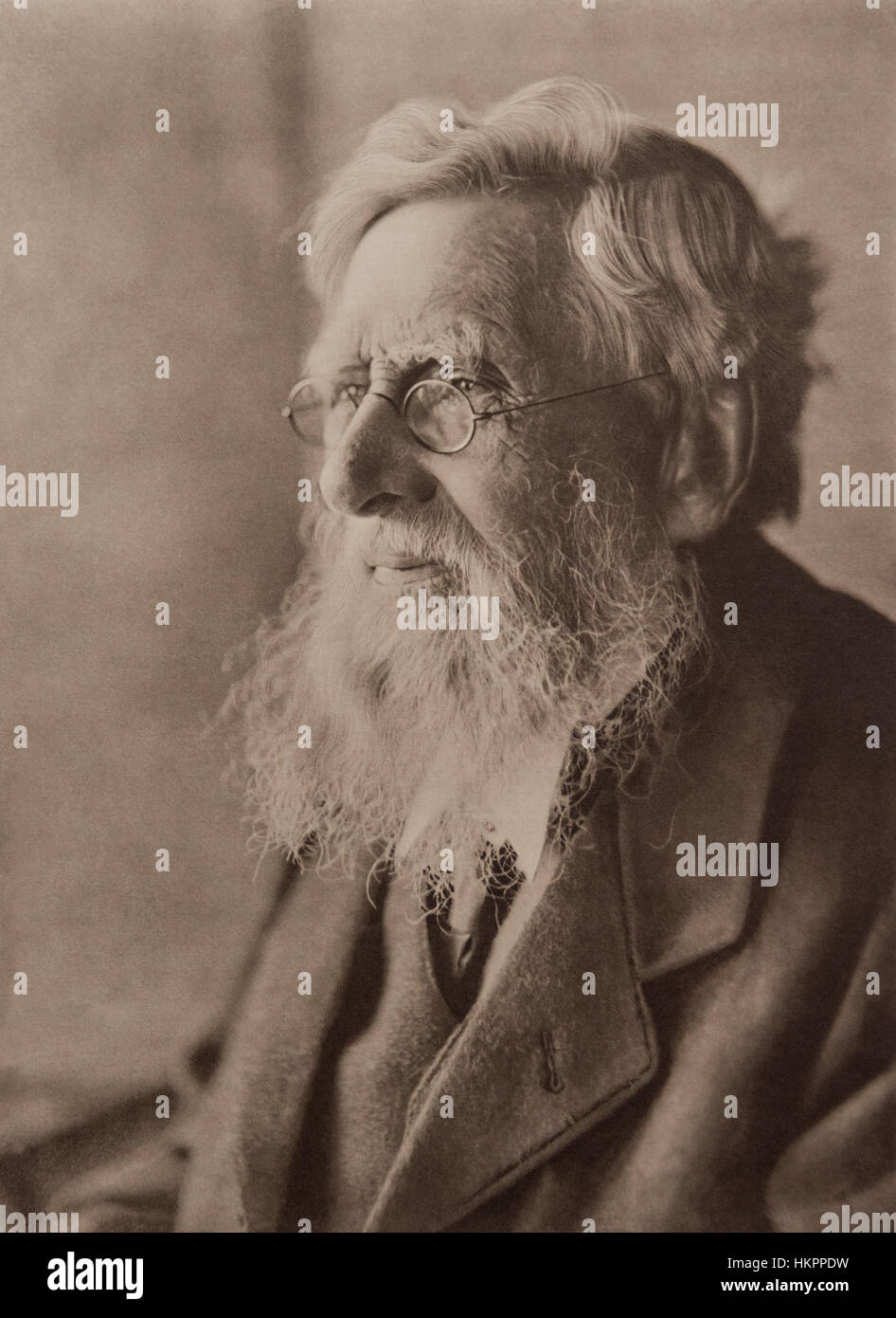 Alfred Russel Wallace, co-développeur de la théorie de l'évolution par sélection naturelle, dans un portrait par Emil Otto Hoppé, c1910 (publié en 1912). Banque D'Images