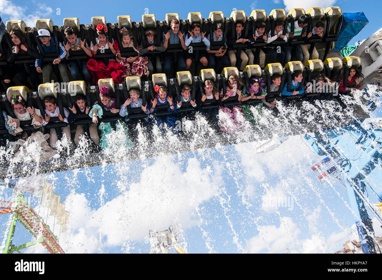 La foire de Séville (officiellement feria de abril de Sevilla, 'Seville Foire d'avril') se tient dans la capitale andalouse Séville. Banque D'Images