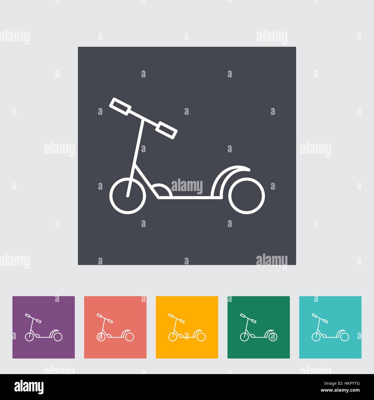 Enfant Scooter fine ligne télévision vector icon set connexes pour des applications web et mobiles. Il peut être utilisé comme logo -, le pictogramme, l'icône, l'élément infographique. Illustration de Vecteur