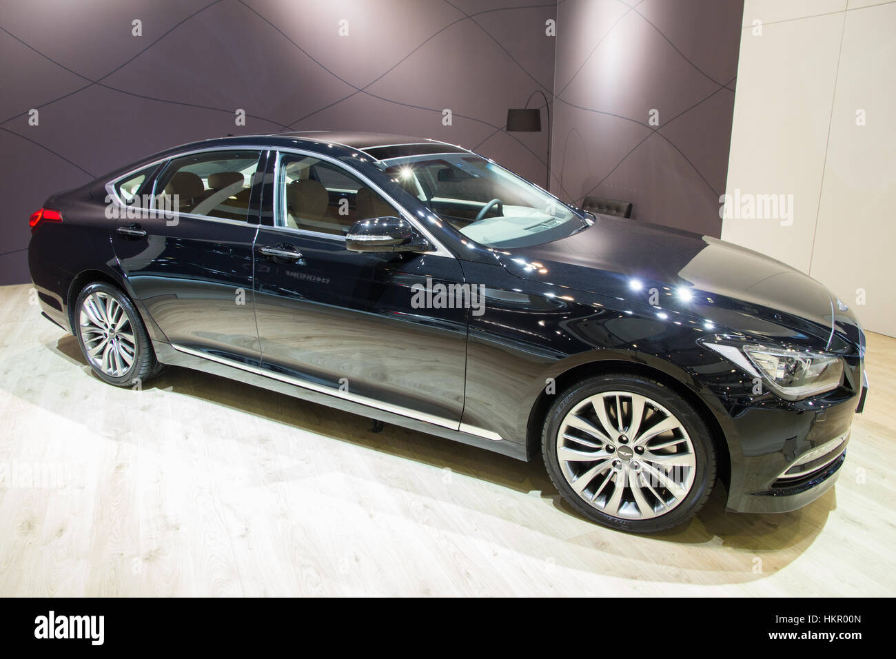 Bruxelles - 12 jan 2016 : nouvelle Hyundai Genesis 2016 sur l'affichage à l'Automobile de Bruxelles. Banque D'Images