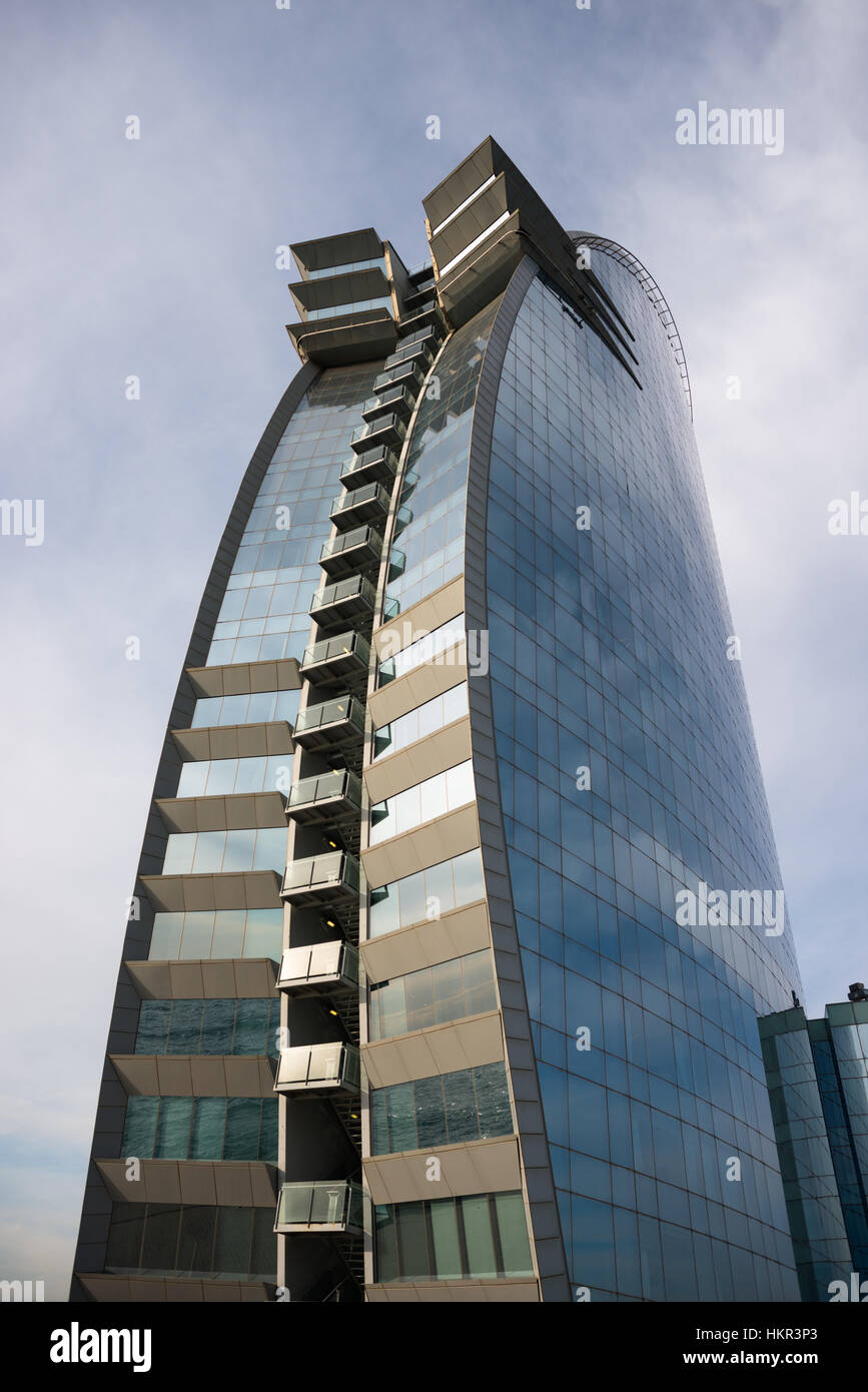 L'hôtel W de luxe sur le front de mer de Barcelone, Catalogne, Espagne. Banque D'Images