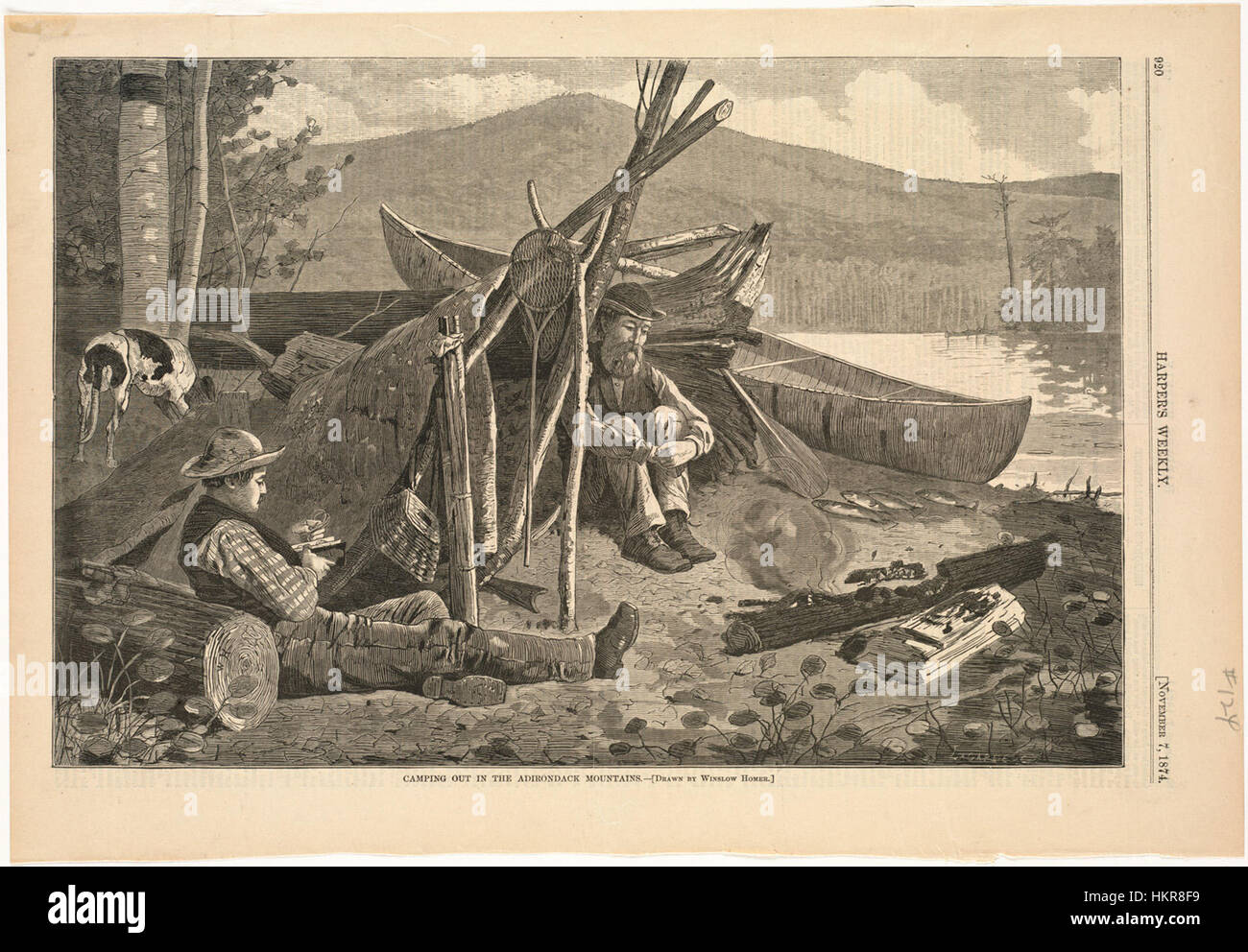 Camping dans les Adirondacks (Boston Public Library) Banque D'Images