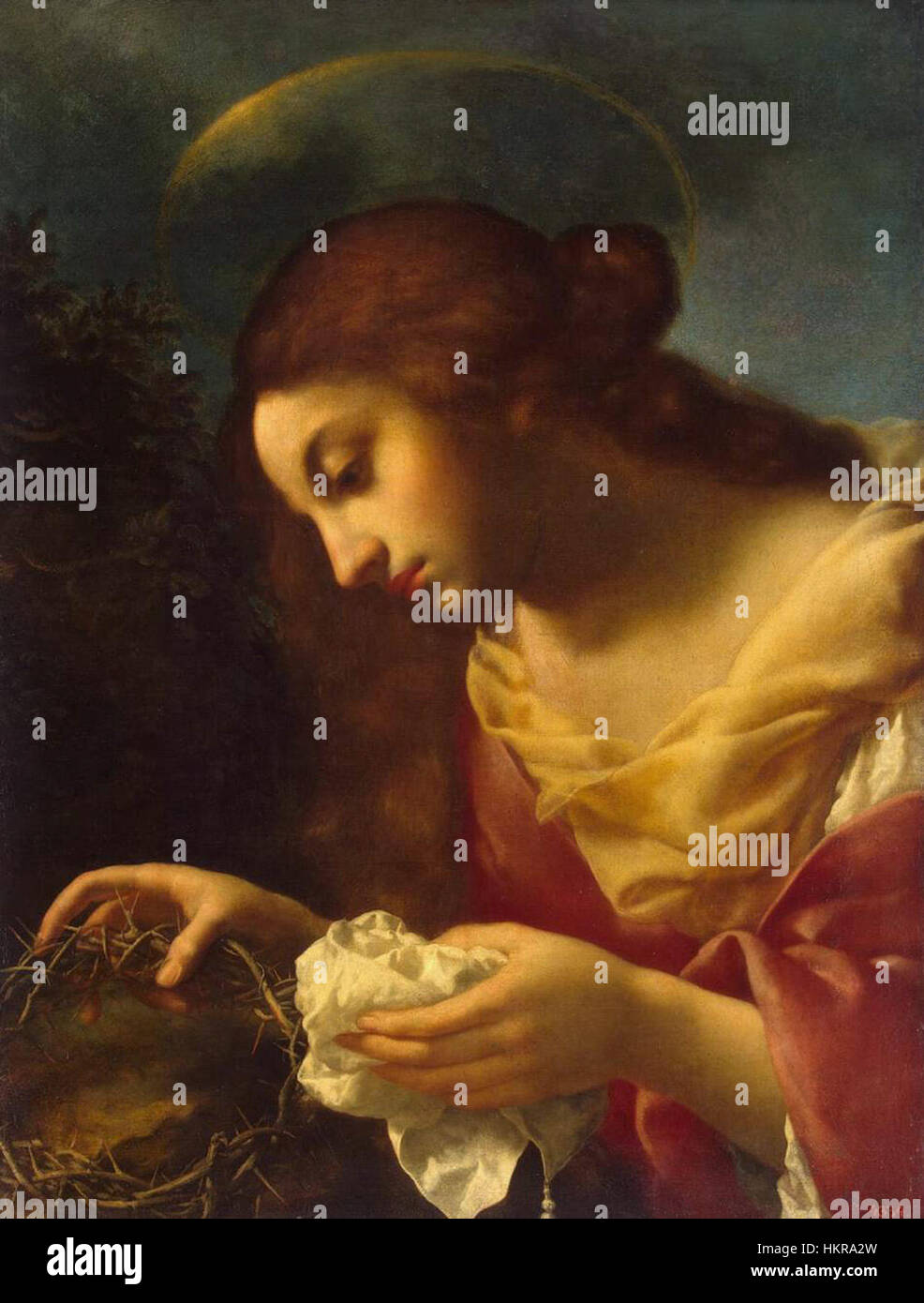 Mary Magdalene de Carlo Dolci est un chef-d'œuvre de la peinture baroque italienne du XVIIe siècle, mettant en valeur l'habileté de l'artiste à capturer des expressions faciales détaillées et l'iconographie religieuse dans ses œuvres. Banque D'Images