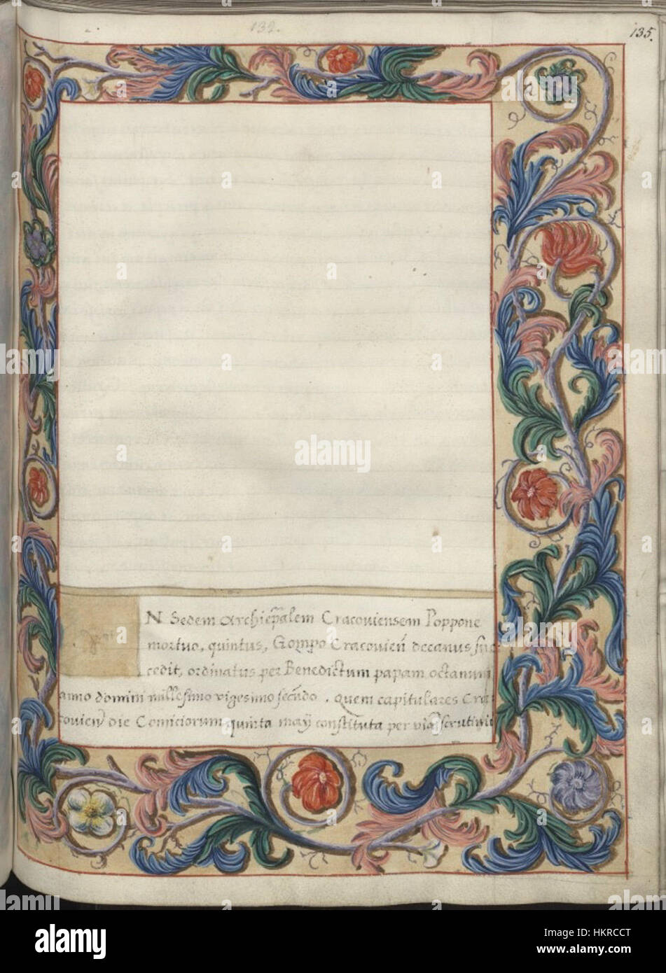 Le Catalogus archiepiscoporum i est un ancien manuscrit énumérant les archevêques, un précieux document historique pour l'histoire ecclésiastique et la lignée des chefs d'église dans la région. Banque D'Images