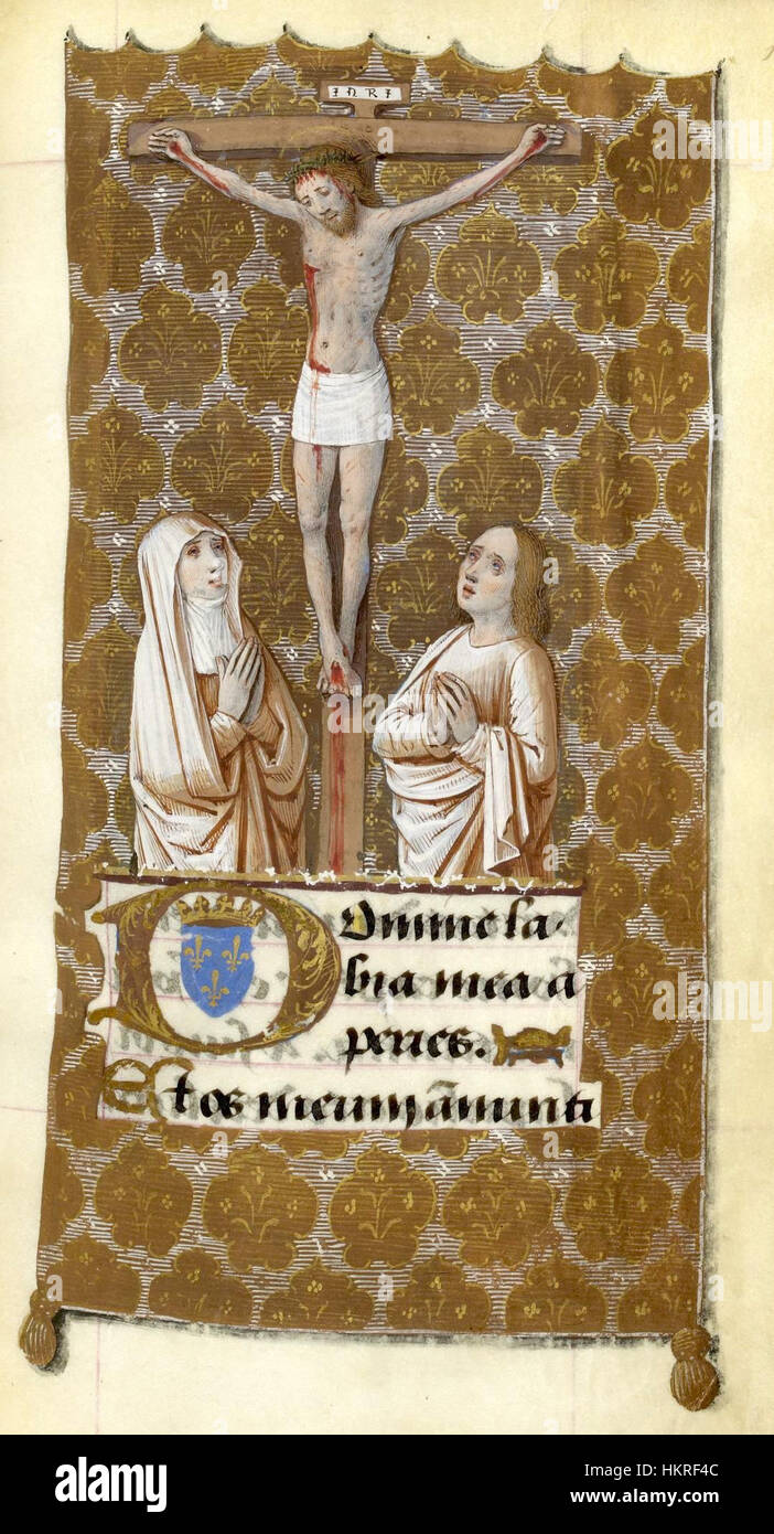 Charles VIII 120r Crucifixion Banque D'Images