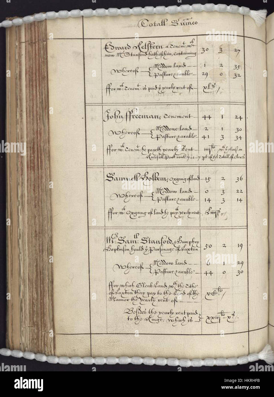 Les bibliothèques Bodleian, booke une survaye de de l'ensemble de mannor et lordshipp de Laxton avec Laxton Moorehouse dans le comté de Nottingham droit 172 Banque D'Images