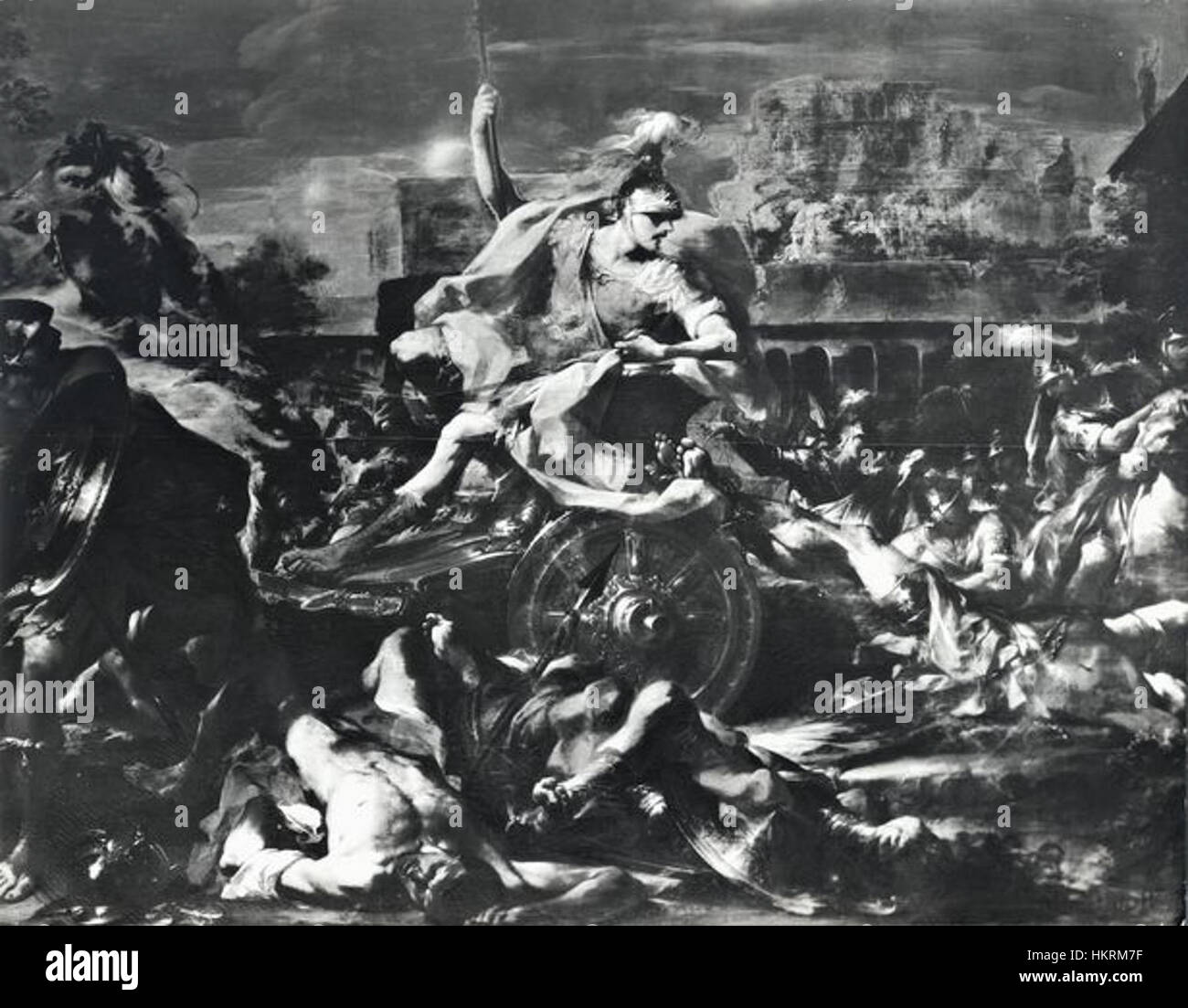 Collezione Durazzo Pallavicini, Francesco monti, Achille trascina il corpo di Ettore intorno alle mura di Troia Banque D'Images