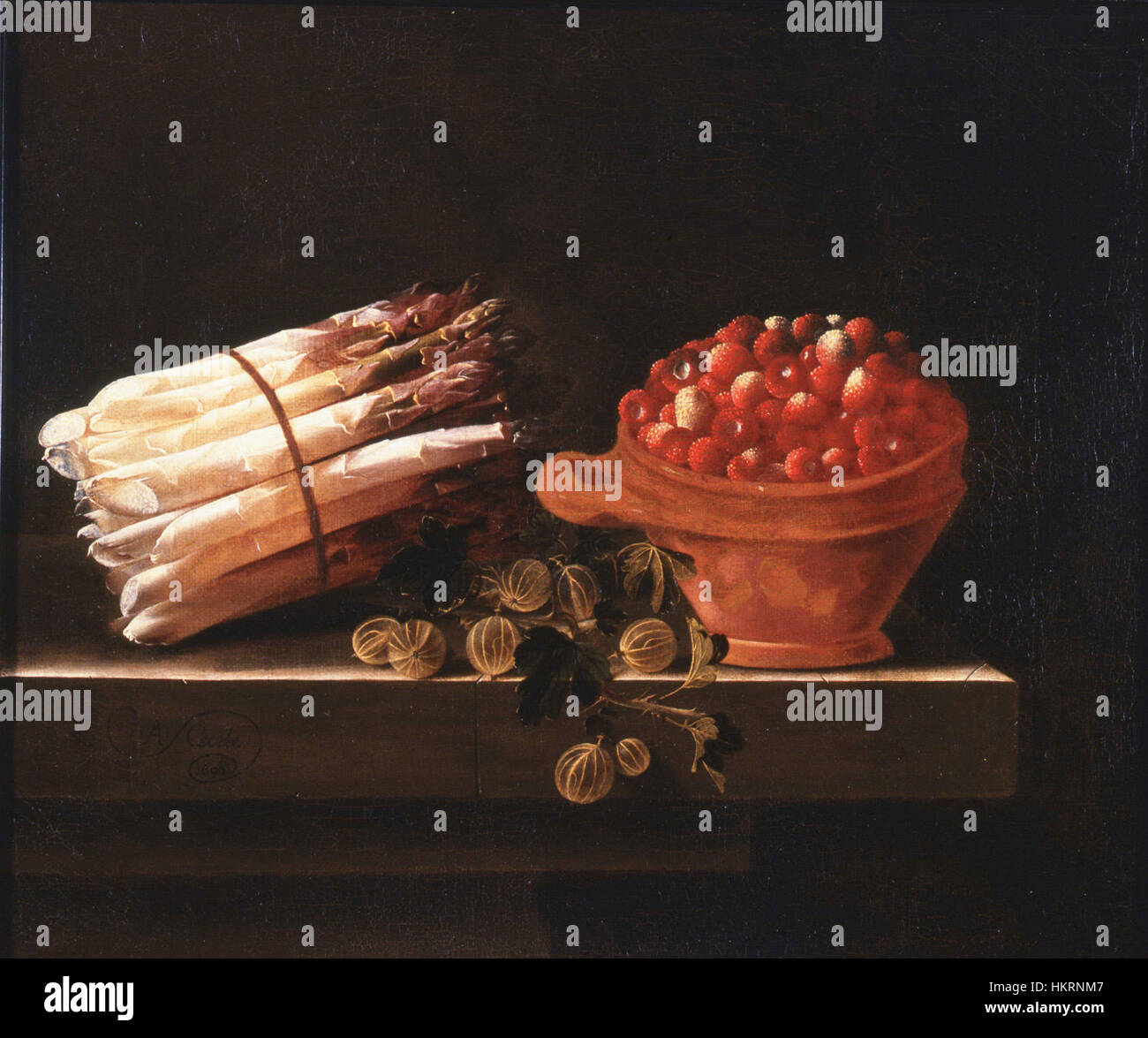 Cette œuvre, *Coorte 4*, représente une nature morte de divers objets disposés avec une attention particulière à la lumière et à l’ombre, caractéristique de l’œuvre de l’artiste. Les peintures de natures mortes comme celle-ci soulignent souvent la beauté des objets du quotidien et leurs significations symboliques. Banque D'Images